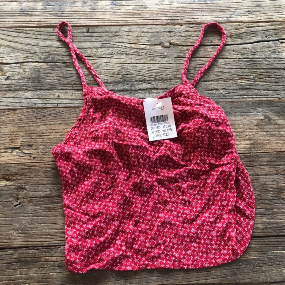 Red Floral Crop Top